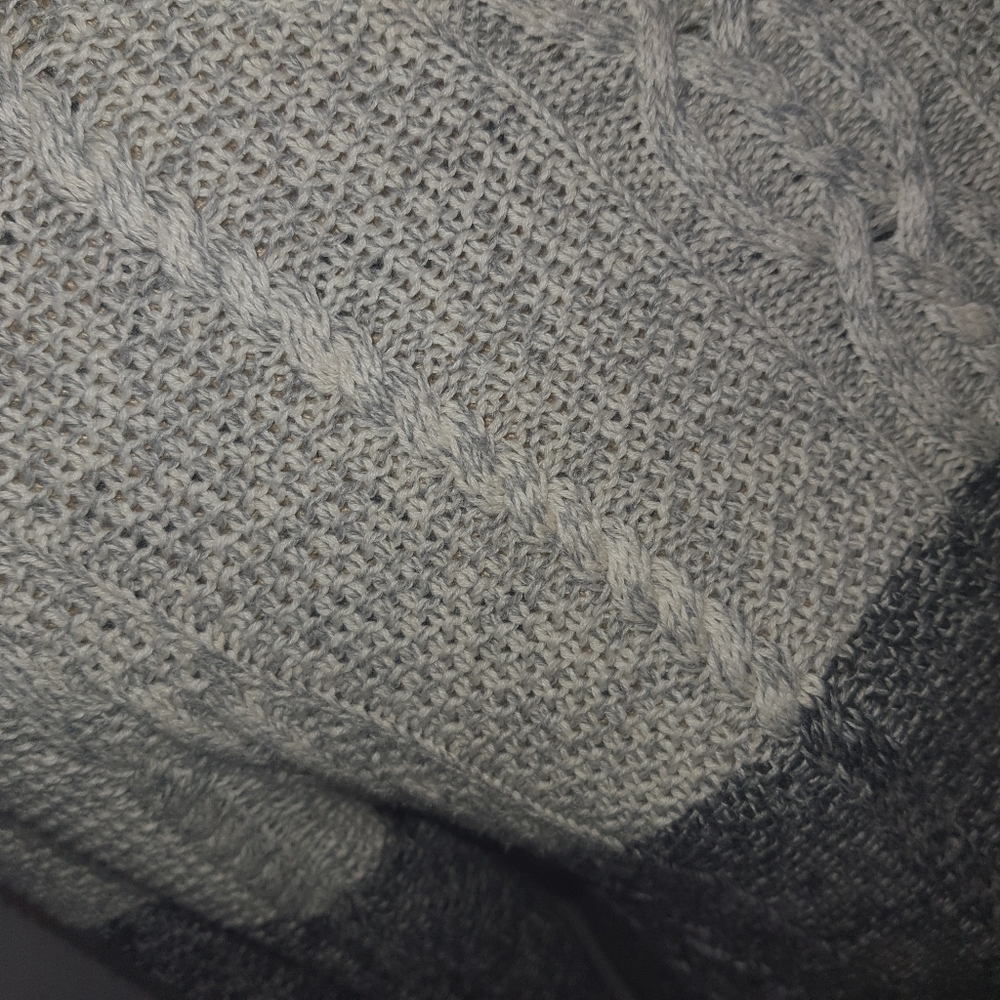 Jeanne Pierre Womens Knit Cotton Sweater Dress Medium Med Gray - Picture 6 of 9